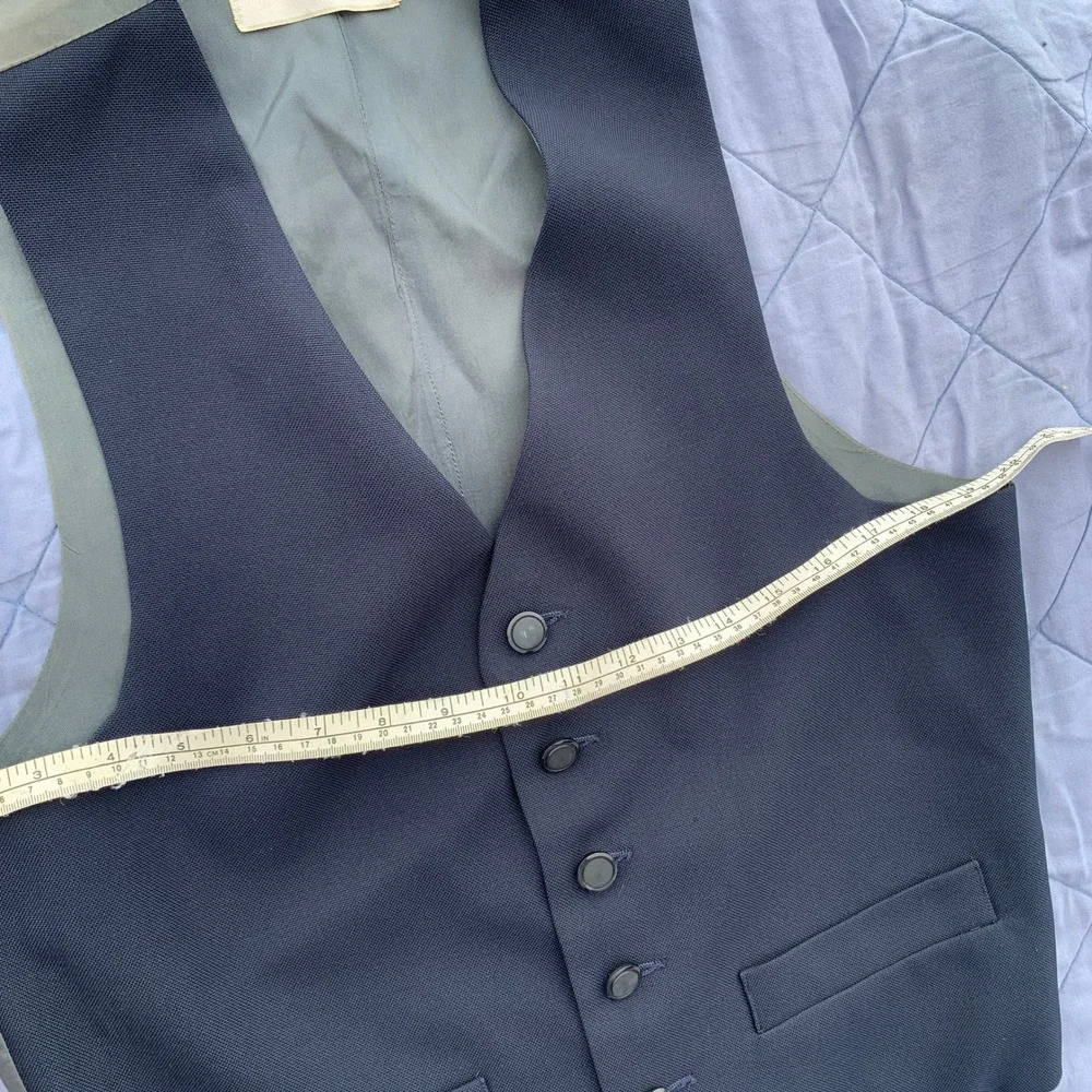 Vintage 70's Levi's Panatela Sportswear wool blend vest in navy grey - medium